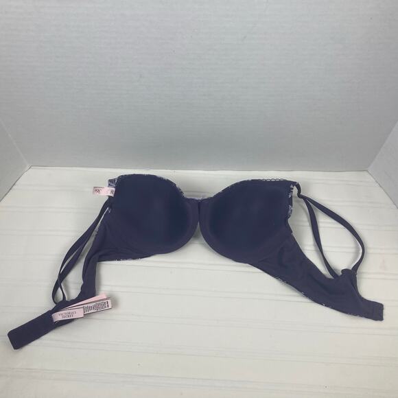 Victorias Secret Bra 36B Full Coverage Valiant Toille Purple Lightly Lined Flora - Picture 5 of 9